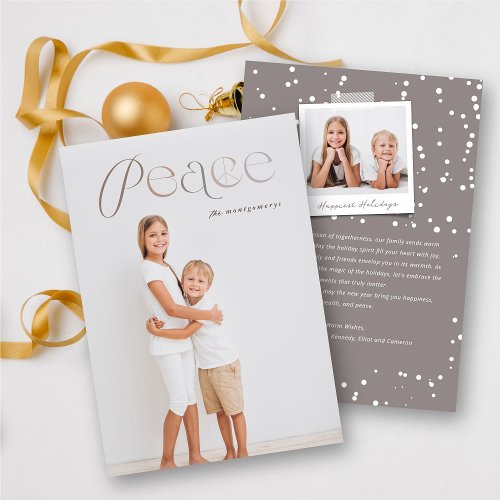 Peace Simple Typography Minimalist Holiday Photo