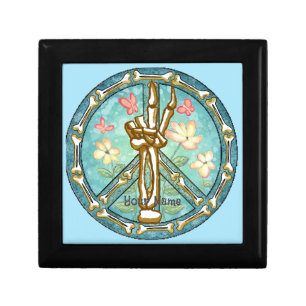 Peace Skeleton Hand Gift Box