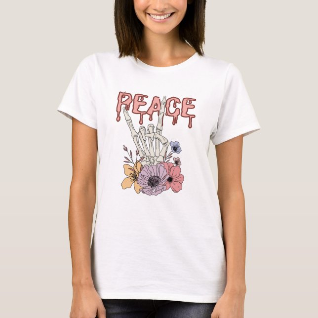 Peace - Skeleton hand T-Shirt (Front)