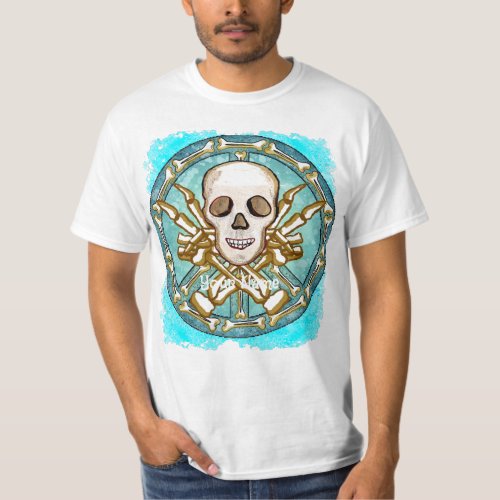 Peace Skeleton Skull custom name  t_shirt