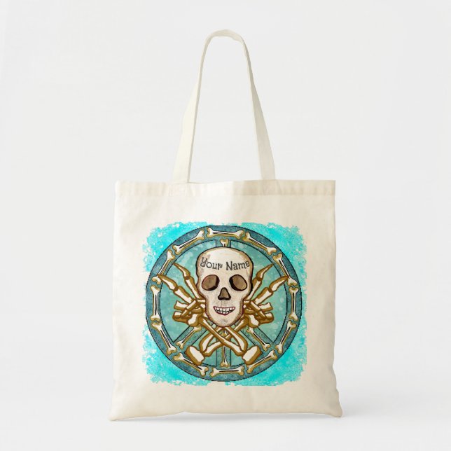 Peace Skeleton Skull Tote Bag (Front)