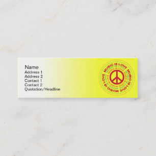 Peace - Skinny Mini Business Card