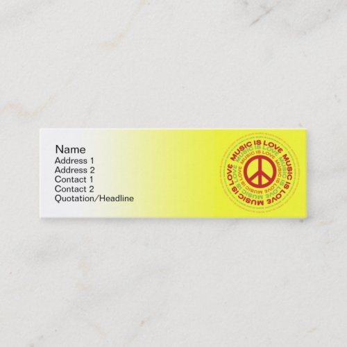 Peace  - Skinny Business Card Template