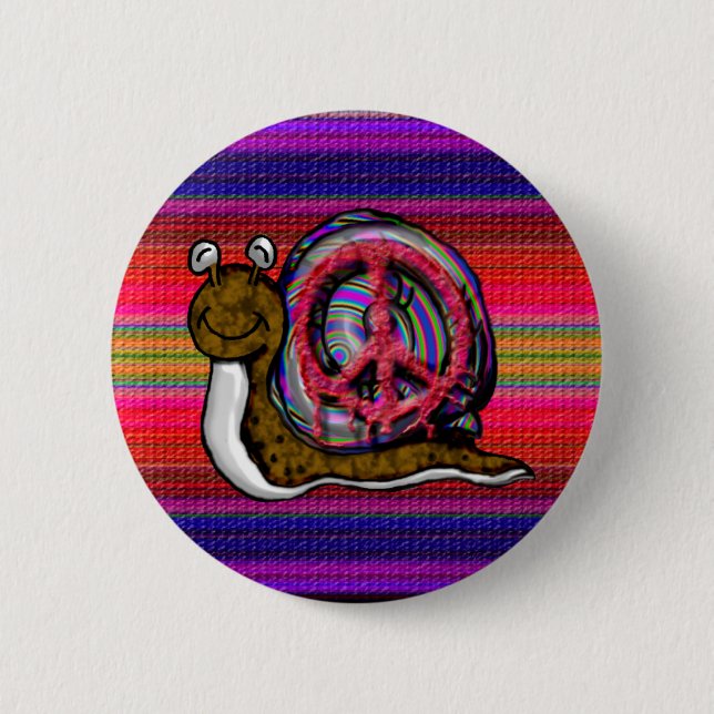 peace snail pinback button (Front)