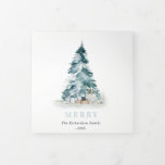 Peace Snow Pine Christmas Tree Gifts 3 Photos Tri-Fold Holiday Card<br><div class="desc">If you need any further customisation please feel free to message me on yellowfebstudio@gmail.com.</div>