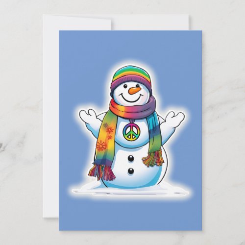 Peace Snowman Holiday Card