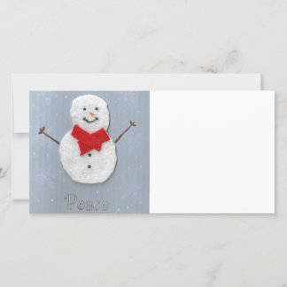 Peace Snowman Photocard Holiday Card