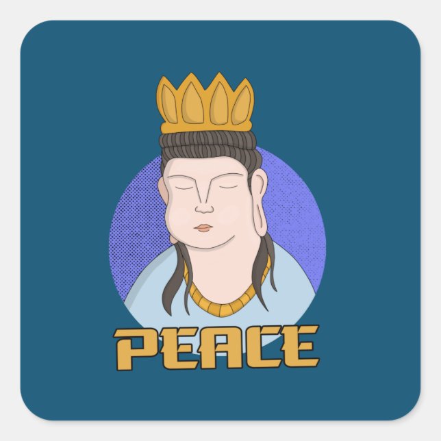Peace Square Sticker (Front)