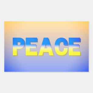 PEACE Stand with Ukraine Freedom for Ukrainian Rectangular Sticker