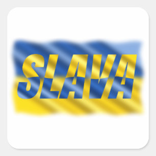 PEACE Stand with Ukraine Freedom for Ukrainian Square Sticker