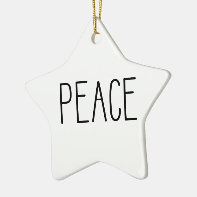PEACE - Star Shaped Christmas Ornament minimal (Left)