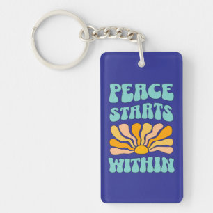 Peace Starts Within Keychain