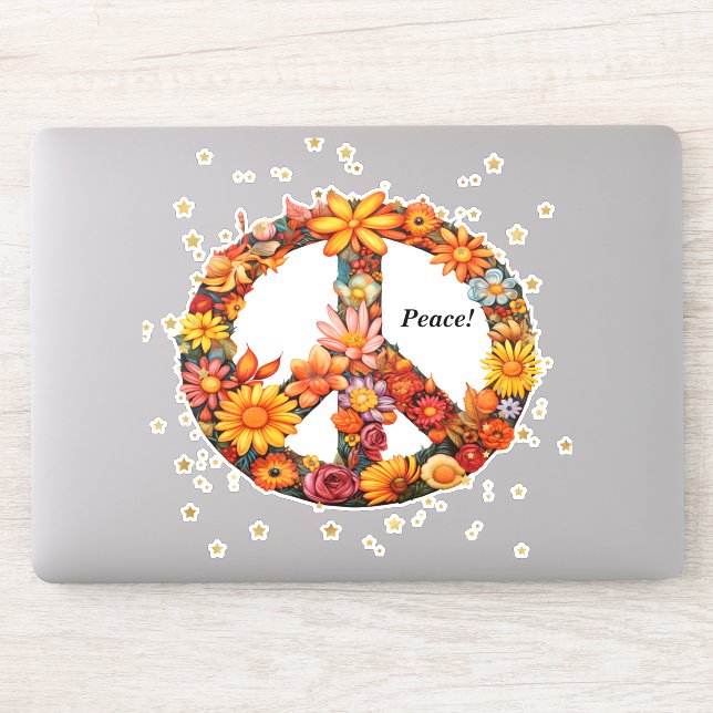 Peace Sticker shown on Laptop (Computer)