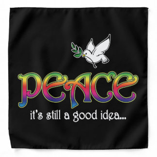 Peace Still A Good Idea - White Dove Olive Branch Bandana