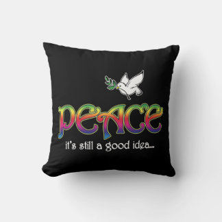 Peace Still A Good Idea - White Dove Olive Branch Throw Pillow