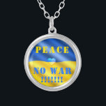 Peace - Stop War in Ukraine - Freedom - Support  Silver Plated Necklace<br><div class="desc">STOP WAR NOW !!! - Save Ukraine - Peace - Ukrainian Flag - Freedom Support - Patriotic - Strong Together - Victory ! You can transfer to more than 1000 Zazzle products ! 
Слава Україні - Slava Ukraini !
We Stand With Ukraine !!!</div>