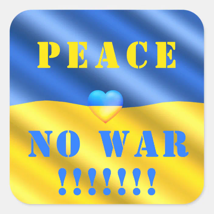 WAR11 Save Ukraine Sticker x 2 Ukrainian Peace Stop war stand with car sticker decal graphic