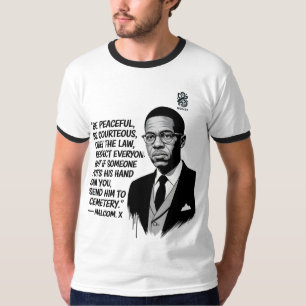 Peace & Strength – Malcolm X Inspirational Quote T-Shirt