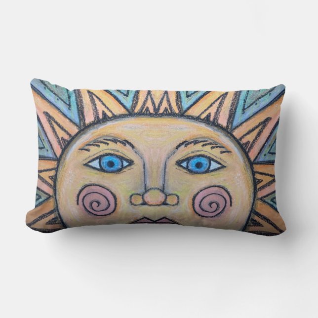 Peace Sun Card Lumbar Pillow (Front)