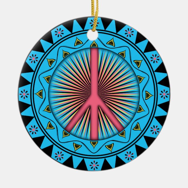 Peace ~ Sun Ceramic Ornament (Front)