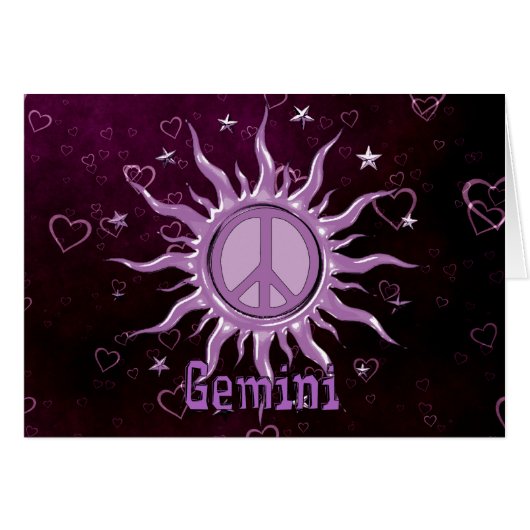 Peace Sun Gemini Cards (Front Horizontal)