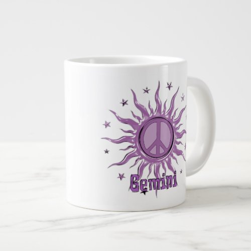 Peace Sun Gemini Giant Coffee Mug