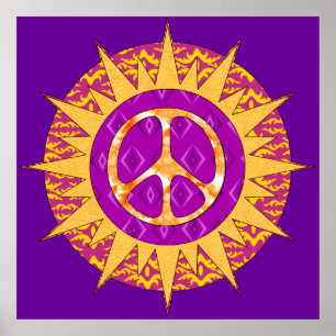 Peace Sun Spiral Poster
