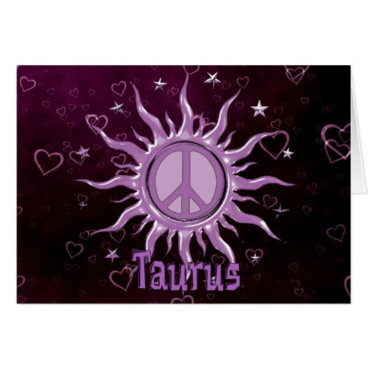Peace Sun Taurus Cards (Front Horizontal)