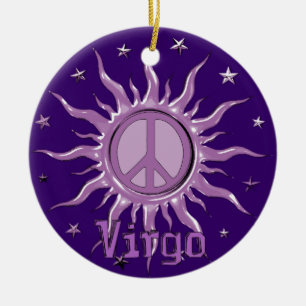 Peace Sun Virgo Ceramic Ornament