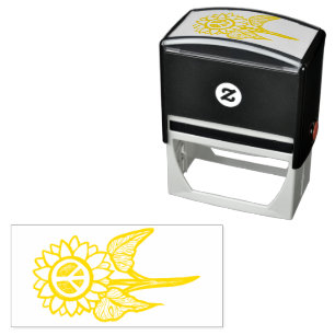 Peace Sunflower Garden Sunflowers Gardening Self-inking Stamp