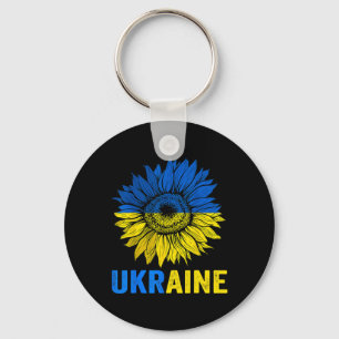 Peace Sunflower Ukrainian Flag Ukraine Lover Ukrai Keychain