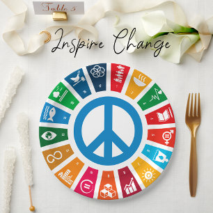 Peace Sustainability Goals Eco-Friendly Party Pack Paper Plates