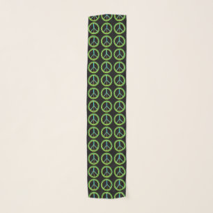 Peace Symbol Abstract Pattern Chiffon Scarf