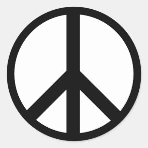 Peace symbol Anti War black and white Classic Round Sticker