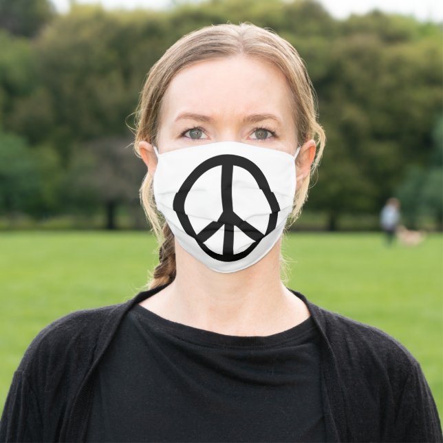 Peace Sign Face Mask, Reusable, Washable Cotton Face Mask