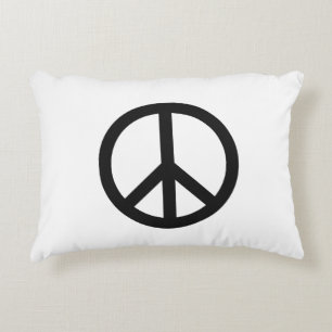 Peace symbol Anti War black white modern Accent Pillow