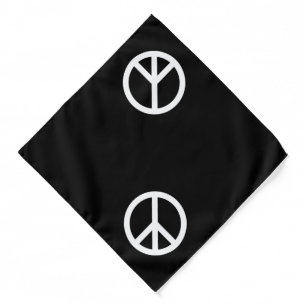 Peace symbol Anti War black & white modern  Bandana