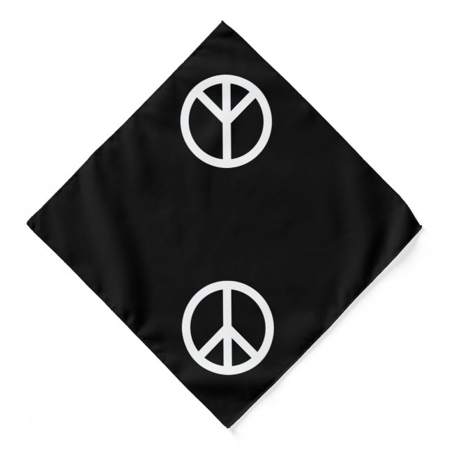 Peace symbol Anti War black & white modern  Bandana (Front)