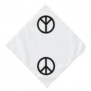 Peace symbol Anti War black white modern Bandana