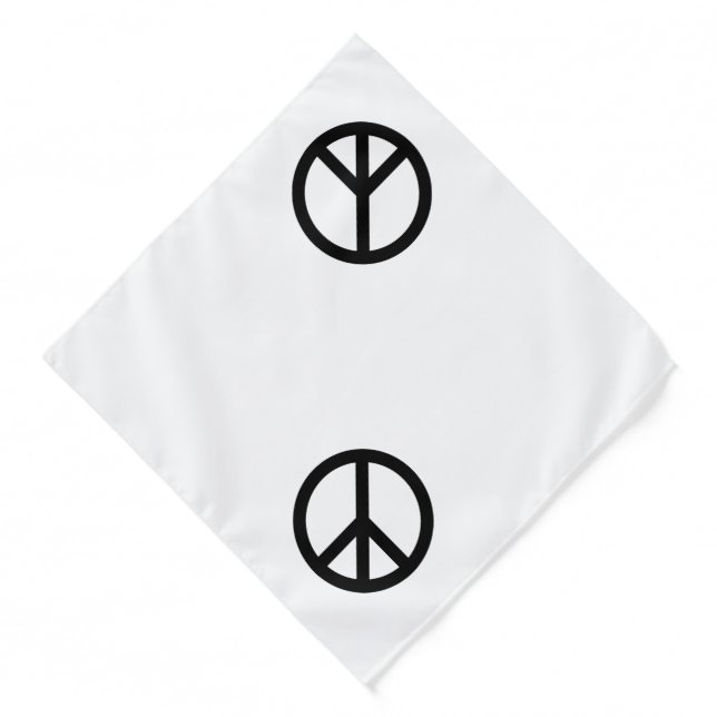 Peace symbol Anti War black white modern Bandana (Front)