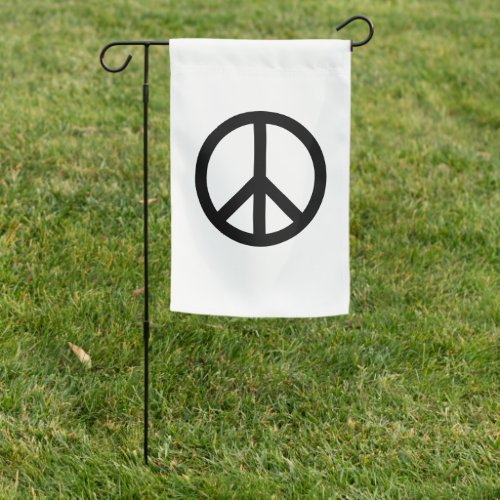 Peace symbol Anti War black white modern Garden Flag