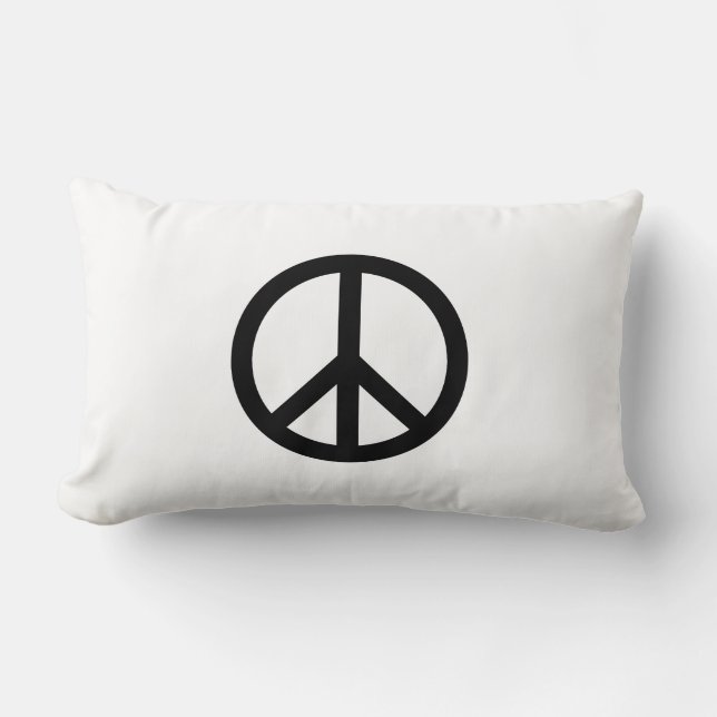 Peace symbol Anti War black white modern Lumbar Pillow (Front)
