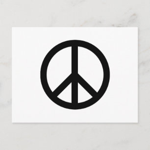 Peace symbol Anti War black white modern Postcard