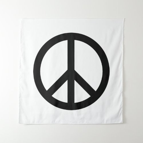 Peace symbol Anti War black white modern Tapestry
