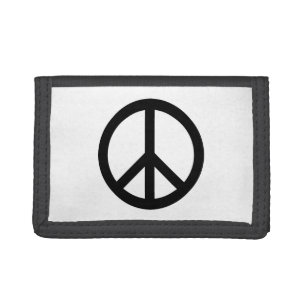 Peace symbol Anti War black white modern Trifold Wallet