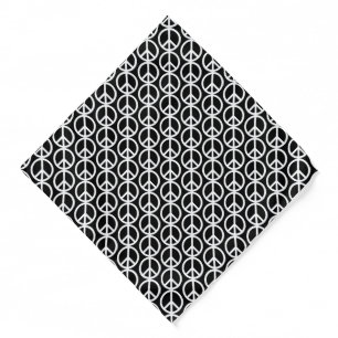 Peace symbol Anti War black white pattern modern Bandana