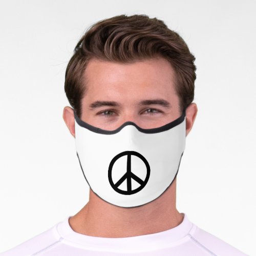 Peace symbol Anti War black white Premium Face Mask