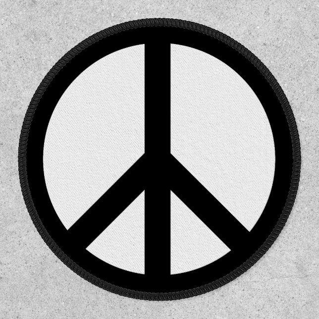 Peace symbol Anti War black white round Patch (Front)