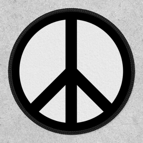 Peace symbol Anti War black white round Patch