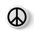 Peace symbol Anti War black white simple button